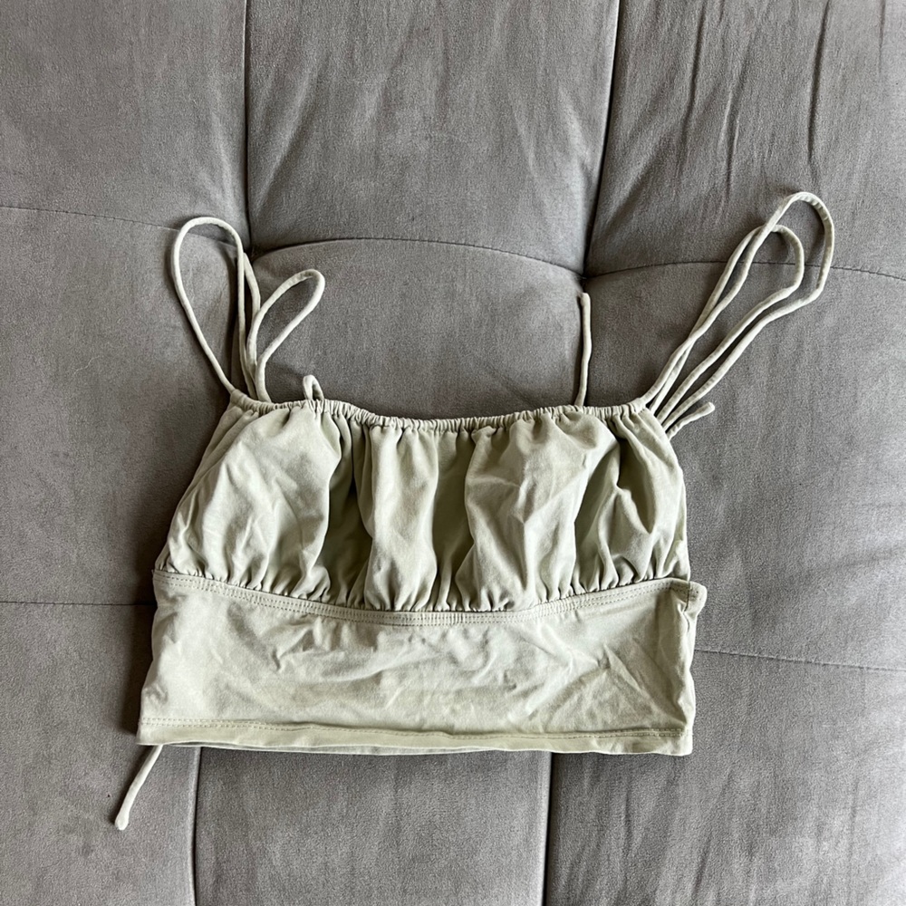 Princess Polly Green Ruched Crop Camisole